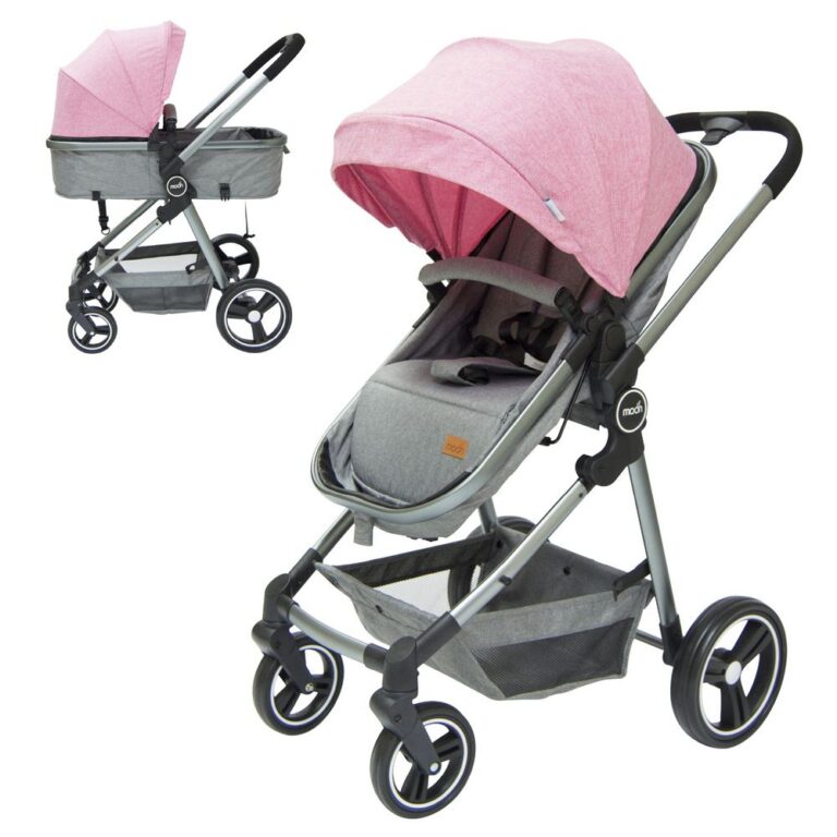Moon - Pro 2 in 1 Convertible to Carrycot, Reversable Stroller - Pink