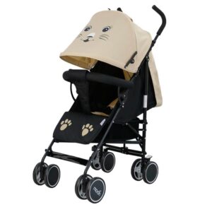 Moon – Safari Character Stroller – Extra Large Canopy – Beige Cat