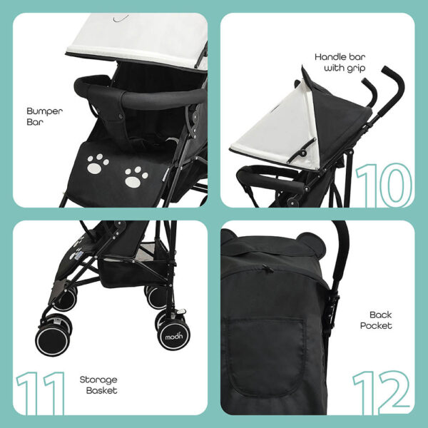 Moon – Safari Ultra Light Weight/Character Baby Stroller – Panda