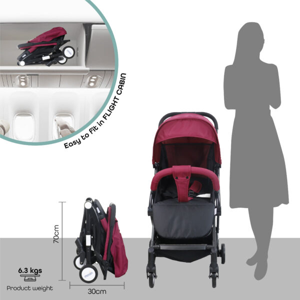 Moon – Travel-Lite Cabin Stroller – Dark Red