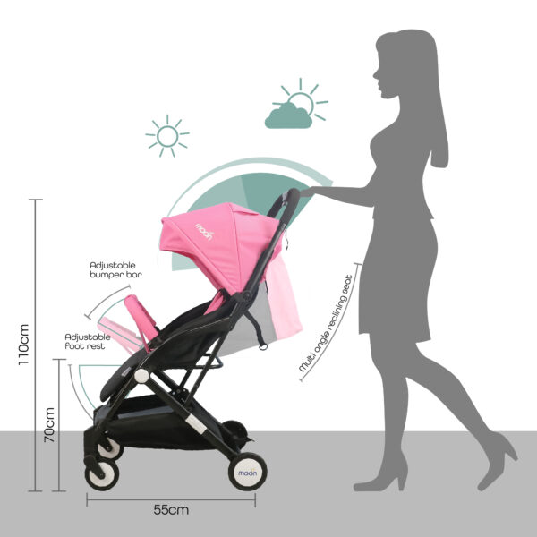 Moon – Travel-Lite Cabin Stroller – Pink