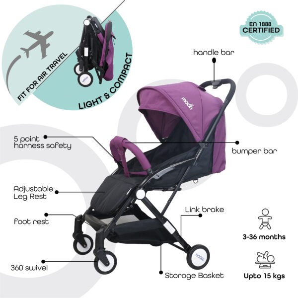 Moon – Travel-Lite Cabin Stroller – Purple