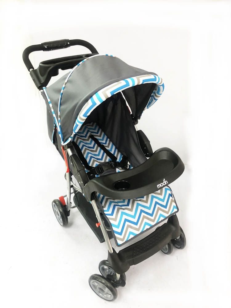 Moon - Trek One- Fold Travel Stroller - Blue