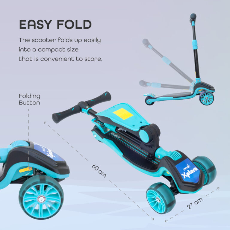 Moon - Xplora Baby 3 Wheel Scooter with Seat - Blue and Black