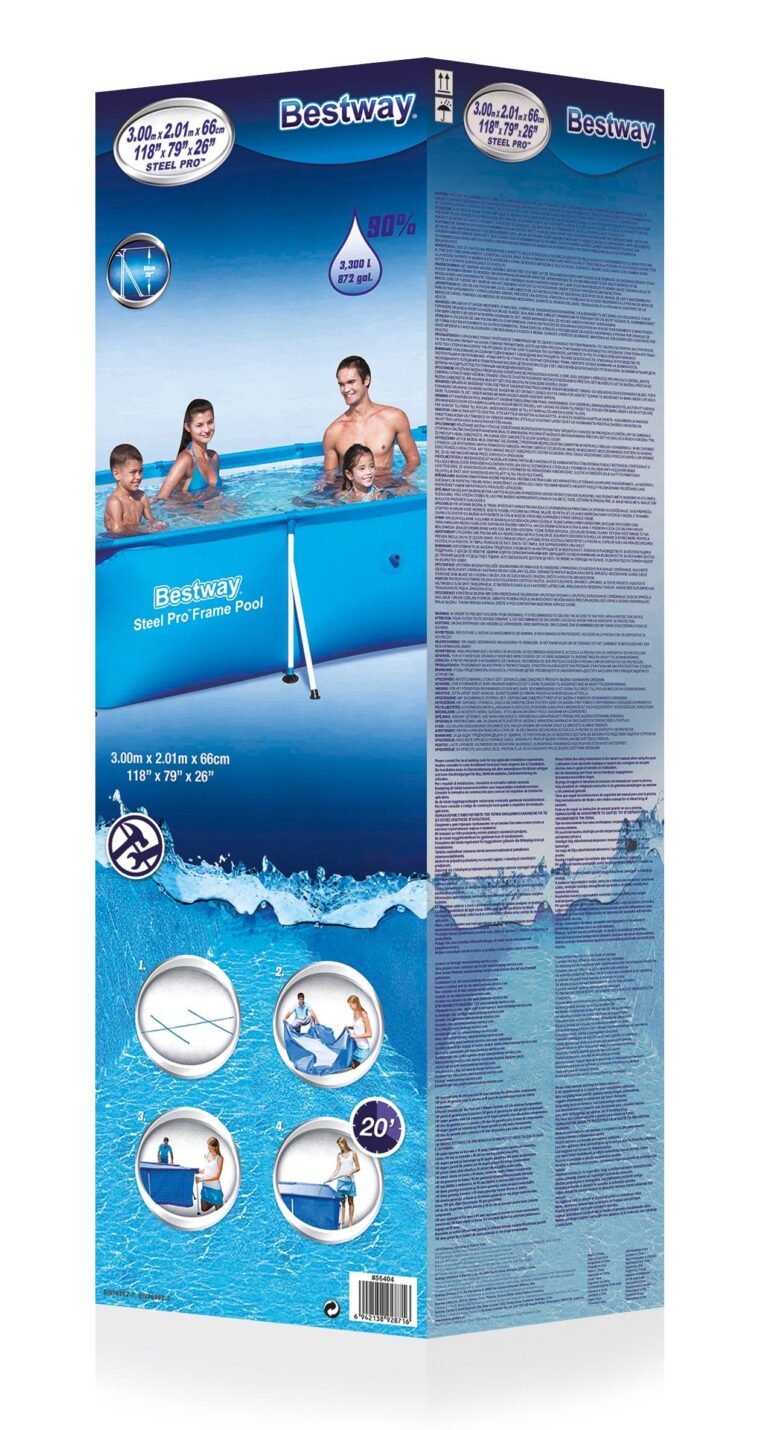 Bestway Steel Pro Frame Rectangular 3300L Above Ground Pool