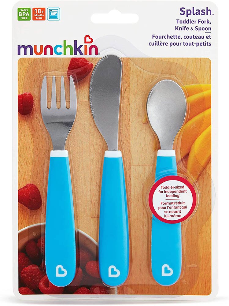 Munchkin - Splash Fork Knife Spoon 3Pk - Blue