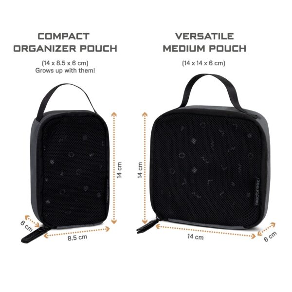 Neobreez – 2-Pack Portable Mesh Baby Diaper Organizer Pouches – Dark Gray/Black