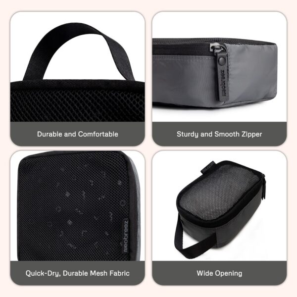 Neobreez – 2-Pack Portable Mesh Baby Diaper Organizer Pouches – Dark Gray/Black