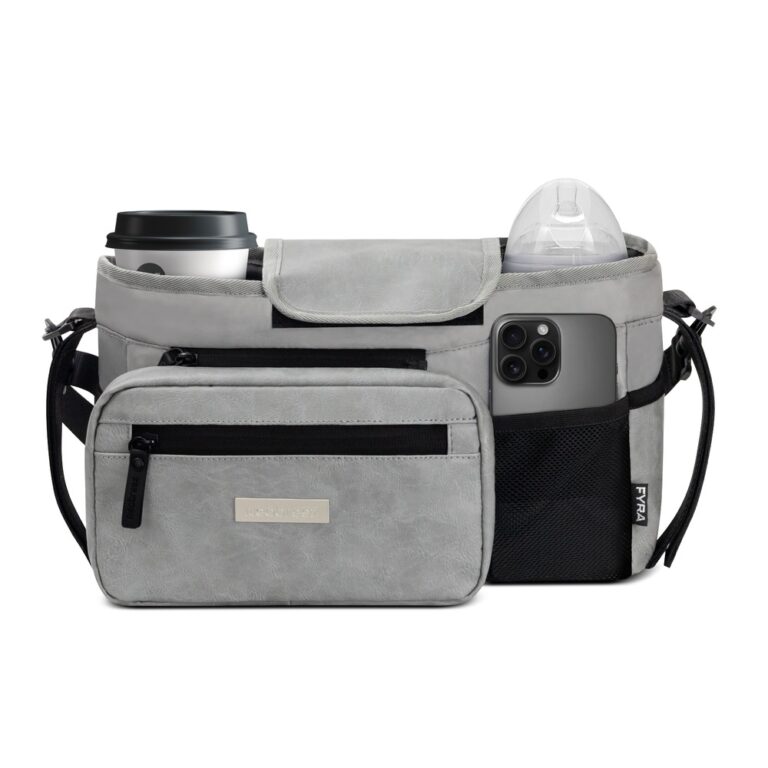 Neobreez - FYRA Universal Baby Stroller Organizer with Cup Holder - Stone Gray