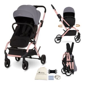 Neobreez -OCTA 360° Rotate Seat Lightweight Compact Travel Toddler Baby Stroller – Medium Gray