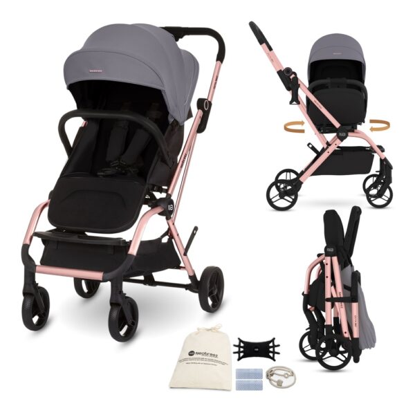 Neobreez -OCTA 360° Rotate Seat Lightweight Compact Travel Toddler Baby Stroller – Medium Gray