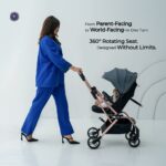 Neobreez -OCTA 360° Rotate Seat Lightweight Compact Travel Toddler Baby Stroller – Medium Gray
