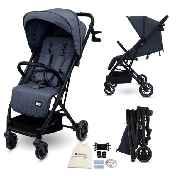 Neobreez – Penta Compact Lightweight Travel Stroller W/ Cup Holder – Black/Grey