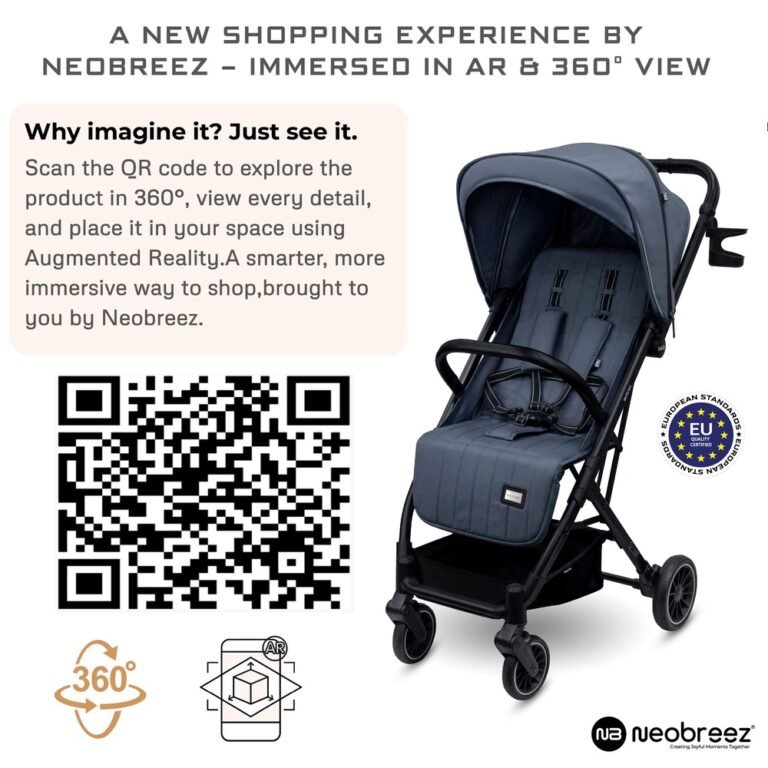 Neobreez - Penta Compact Lightweight Travel Stroller W/ Cup Holder - Black/Grey