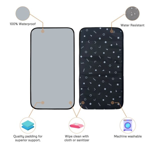Neobreez – Portable Diaper Changing Pad – Dark Gray/Black