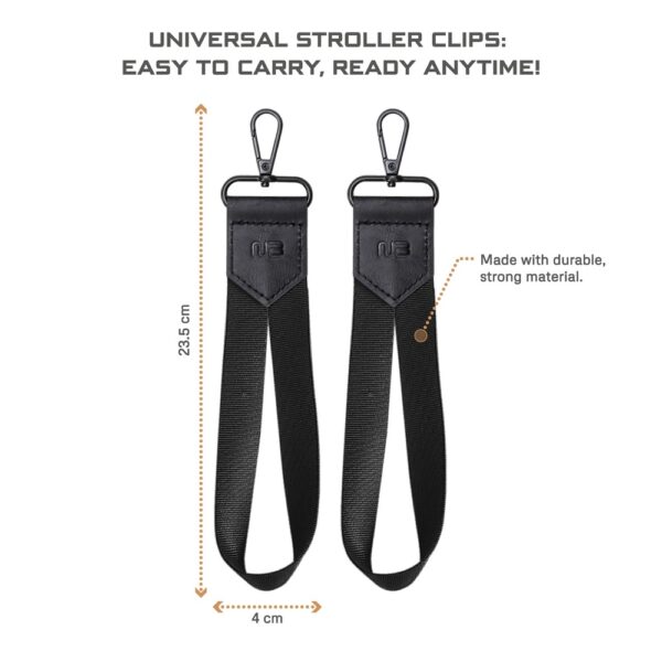 Neobreez – Stroller Hooks for Hanging Diaper Bags (Black, 2 Pack) – Dark Gray