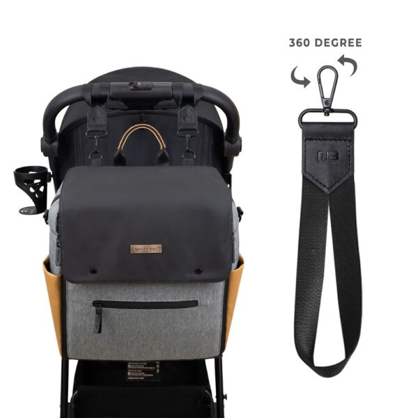 Neobreez – Stroller Hooks for Hanging Diaper Bags (Black, 2 Pack) – Dark Gray