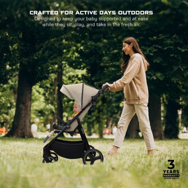 Neobreez – Tetra Ultra-Compact Lightweight All-Terrain Travel Stroller W/ Cup Holder – Beige