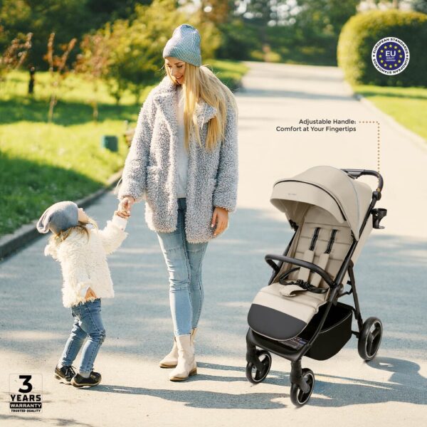 Neobreez – Tetra Ultra-Compact Lightweight All-Terrain Travel Stroller W/ Cup Holder – Beige