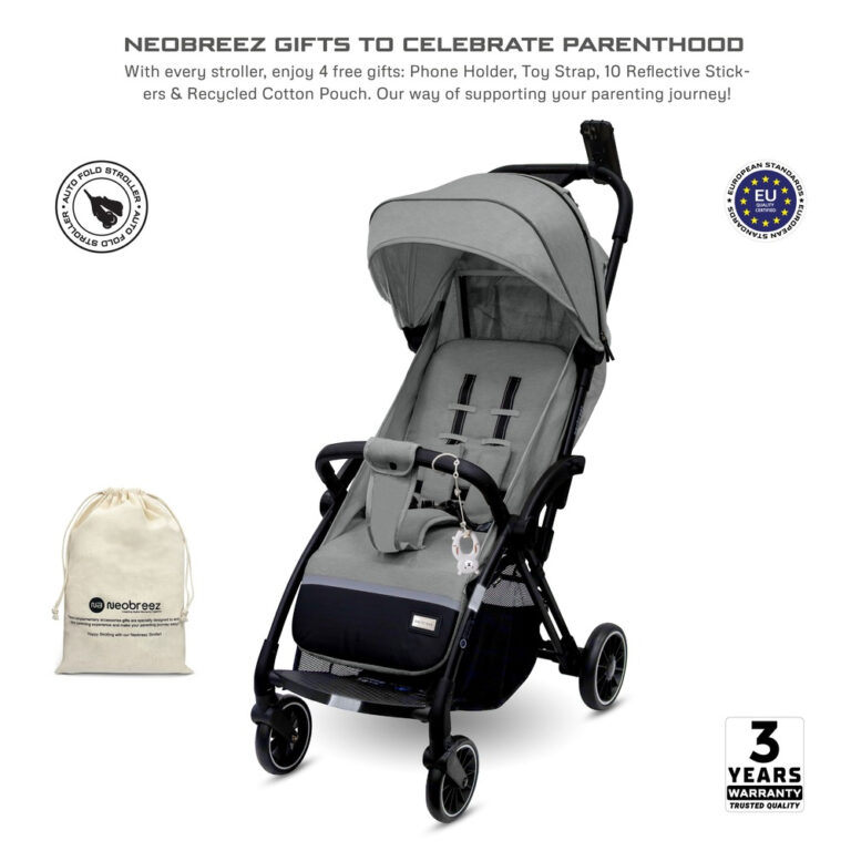Neobreez - Theta Auto Fold Compact Lightweight Travel Stroller - Grey