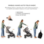 Neobreez – Theta Auto Fold Compact Lightweight Travel Stroller – Grey