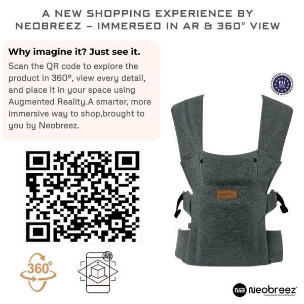 Neobreez – ZAVII 2-in-1 Convertible Baby Carrier for Newborns to Toddlers – Dark Gray
