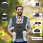 Neobreez – ZAVII 2-in-1 Convertible Baby Carrier for Newborns to Toddlers – Dark Gray