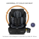 Neobreez -I-BOSTONI Universal Baby/Kids/Child/Toddler Safety 3-In-1 Car Seat – Black/Dark Gray