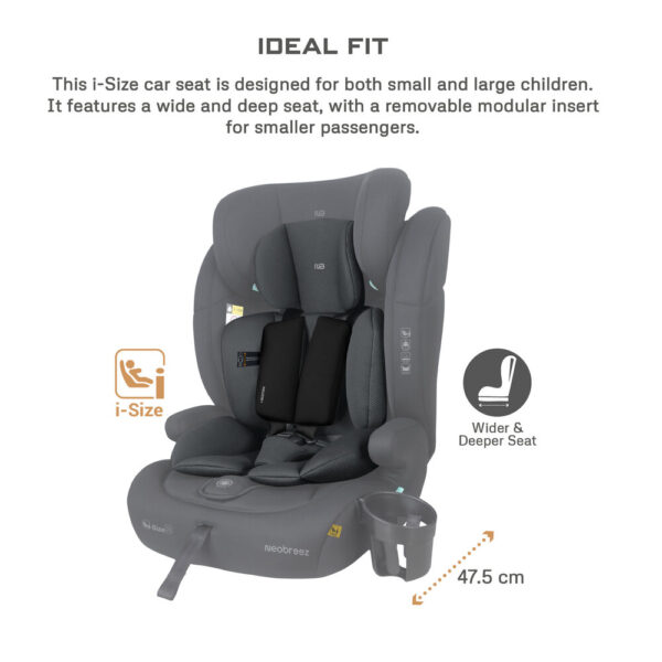 Neobreez -I-BOSTONI Universal Baby/Kids/Child/Toddler Safety 3-In-1 Car Seat – Black/Dark Gray