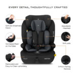 Neobreez -I-BOSTONI Universal Baby/Kids/Child/Toddler Safety 3-In-1 Car Seat – Black/Dark Gray