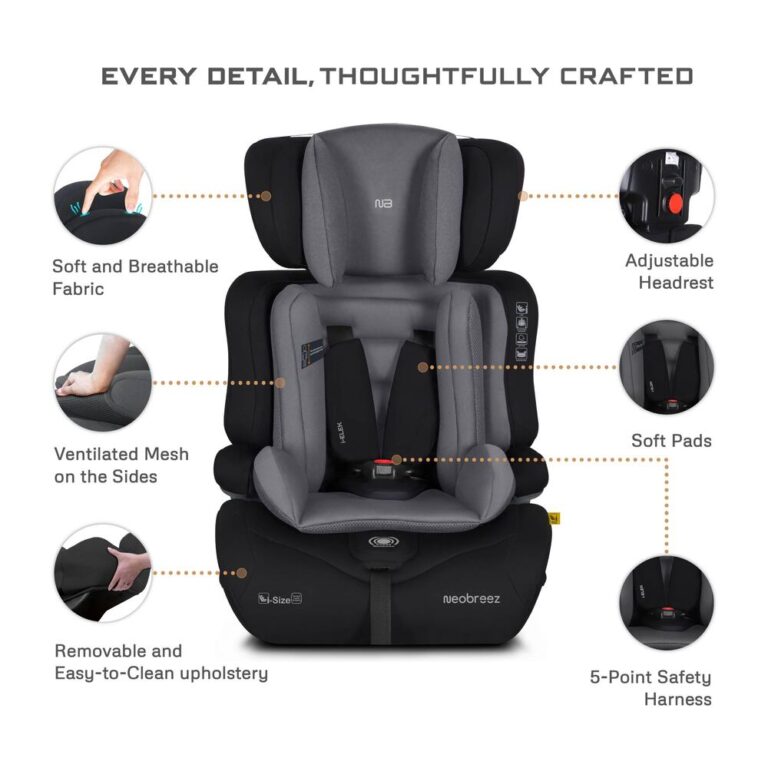 Neobreez -I-ELEK Universal Baby/Kids/Child/Toddler Safety 3-In-1 Car Seat - Dark Grey