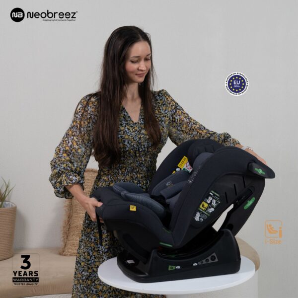 Neobreez – I-EROCA All-In-One Convertible Travel Baby Toddler Kids Child Boys Girls Car Seat – Black/Dark Gray