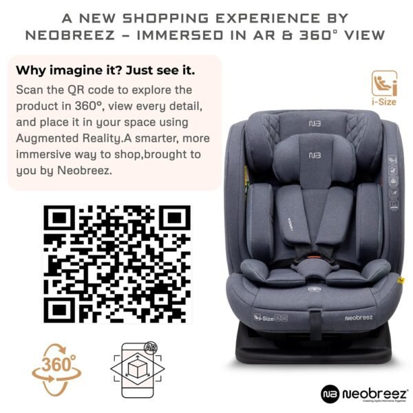 Neobreez – I-EROCA All-In-One Convertible Travel Baby Toddler Kids Child Boys Girls Car Seat – Dark Gray