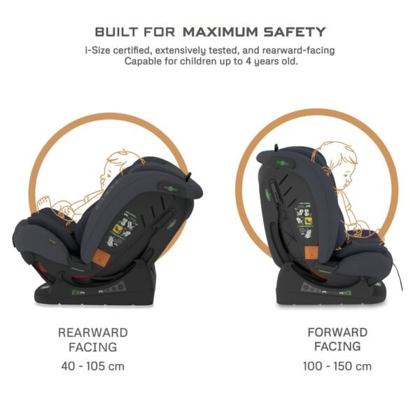 Neobreez – I-EROCA All-In-One Convertible Travel Baby Toddler Kids Child Boys Girls Car Seat – Dark Gray