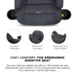 Neobreez I-FIRA I-Size Backless Booster Car Seat – Dark Grey