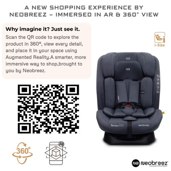 Neobreez -I-HEPTA All-in-1 Convertible Travel Car Seat for Baby -Gray