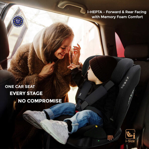 Neobreez -I-HEPTA All-in-1 Convertible Travel Car Seat for Baby -Gray