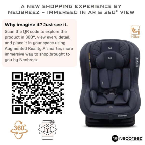 Neobreez NESTII Infant/Baby/Kids/Toddler Travel 2-in-1 Convertible Car Seat – Dark Gray