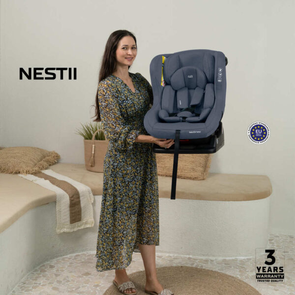 Neobreez NESTII Infant/Baby/Kids/Toddler Travel 2-in-1 Convertible Car Seat – Dark Gray