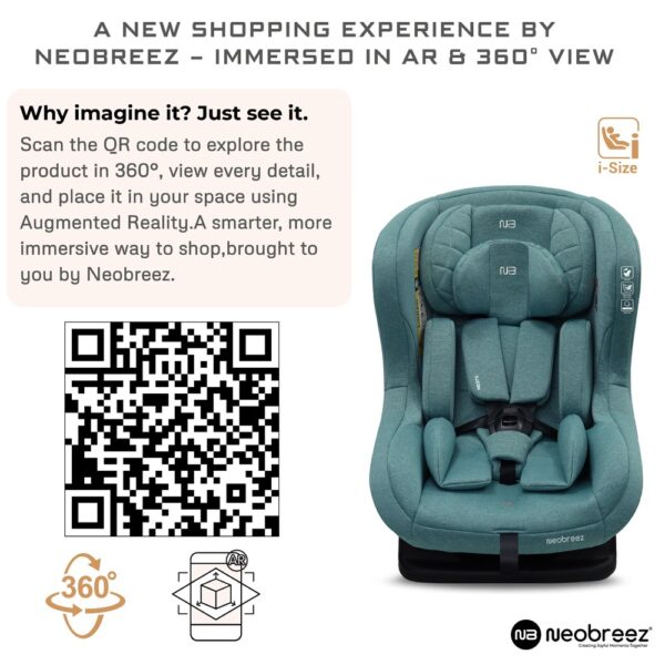 Neobreez NESTII Infant/Baby/Kids/Toddler Travel 2 In 1 Convertible Car Seat – Green