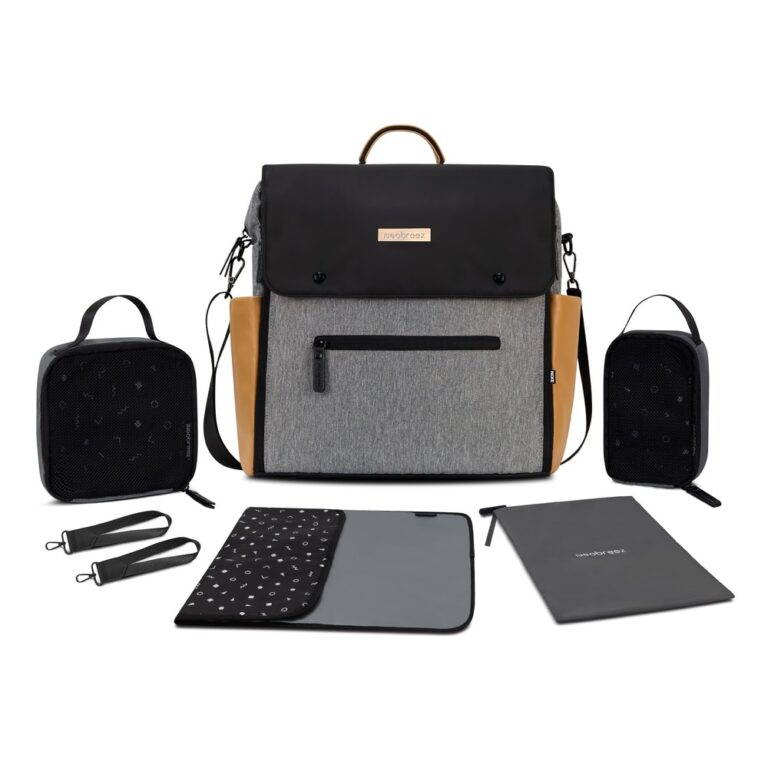 Neobreez NIXE Multi-Functional Baby Diaper Changing Bag with Changing Mat - Gray/Black