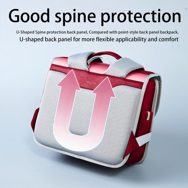 Nohoo – Ergonomic Spine Protection Horizontal School Backpack for 0-5 Grade Primary Students – Baby Red