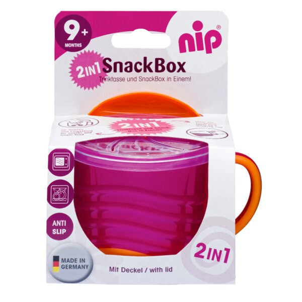 Nip – 2-in-1 Snackbox & Drink Cup for Toddlers|250ml – Pink