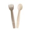 Nip – Bio-Based Spoon & Fork Set 9M+ | Easy Grip Baby Cutlery – Grey