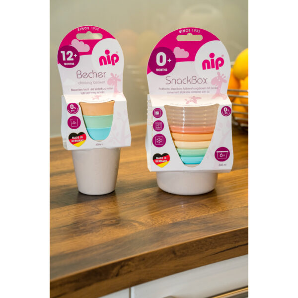 Nip – BPA-Free Easyflow Toddler Drink Cup Set 250ml – Pastel Color