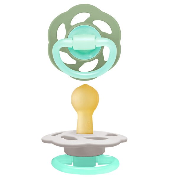 Nip – Cherry Air Night Soother,Glow in the Dark Pacifier,6M+,2pc,Grey & Green