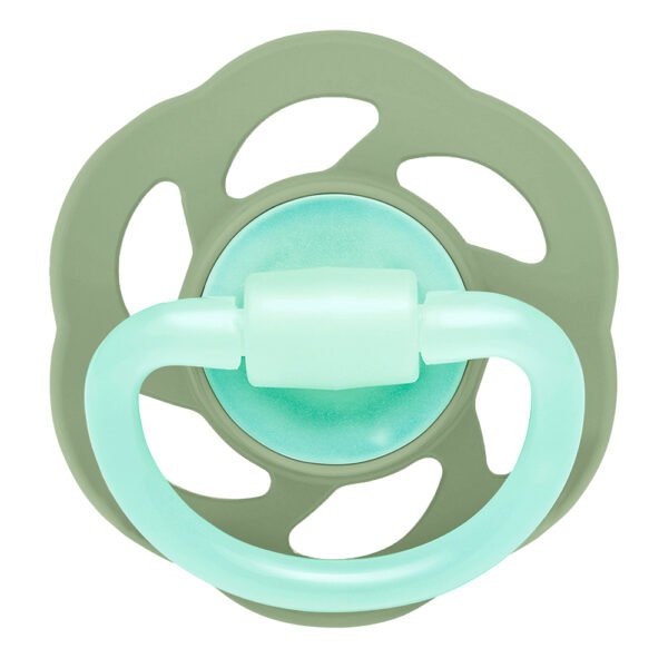 Nip – Cherry Air Night Soother, Glow in the Dark Pacifier, 0-6M, 2pc, Grey & Green
