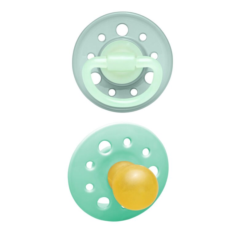 Nip - Cherry Night Soother 0-6M, 2pc, grey & turquoise