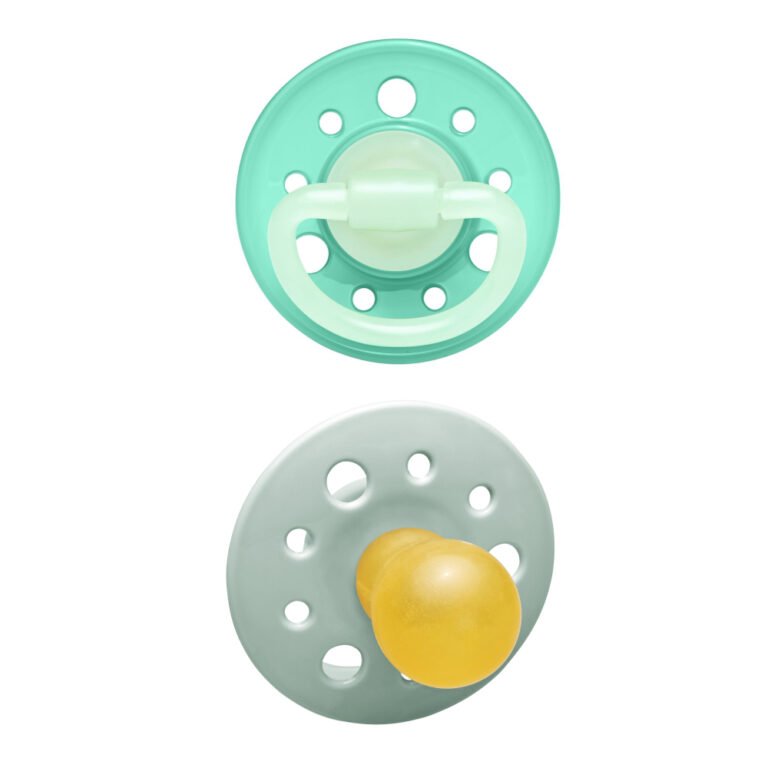 Nip - Cherry Night Soother 0-6M, 2pc, grey & turquoise