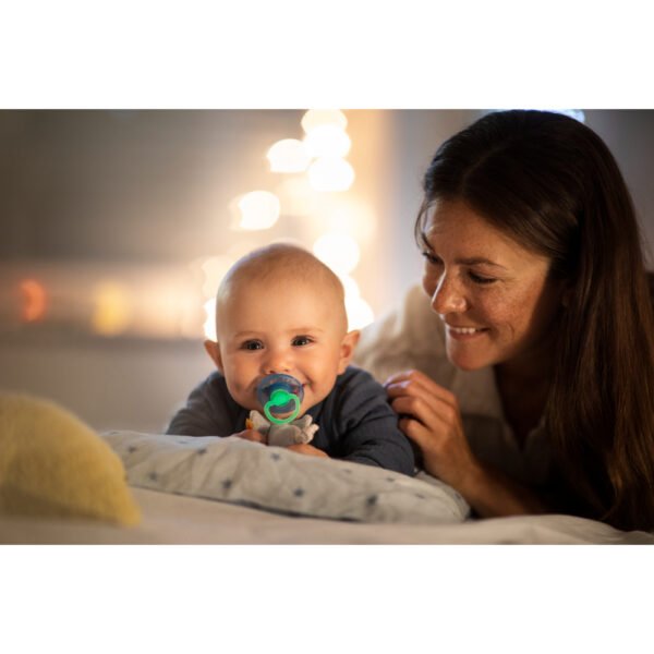 Nip – Cherry Night Soother 0-6M, 2pc, grey & turquoise